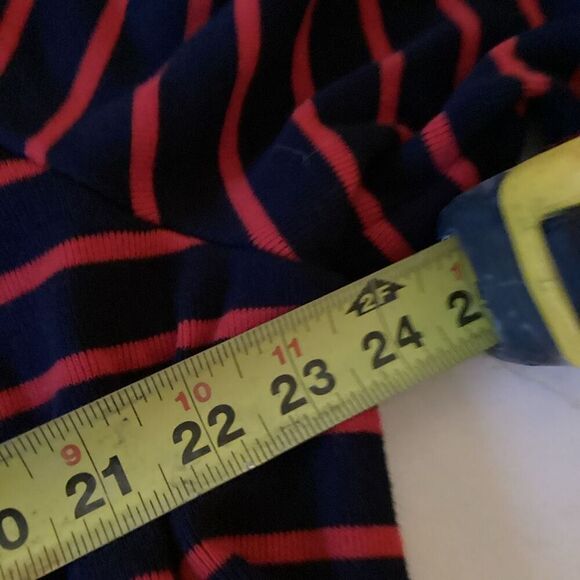 Talbots Plus Patch Pocket Cardigan Sz 3X Delfina Stripe Navy Red - Picture 8 of 9